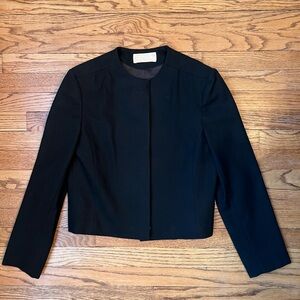 Vintage Pendleton Black Wool Cropped Blazer Jacket USA 100% Virgin Wool Classic